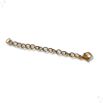 Chiusura moschettone + extender acciaio oro