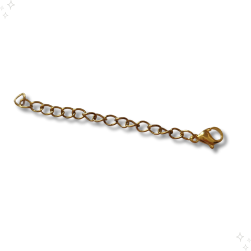 Chiusura moschettone + extender acciaio oro