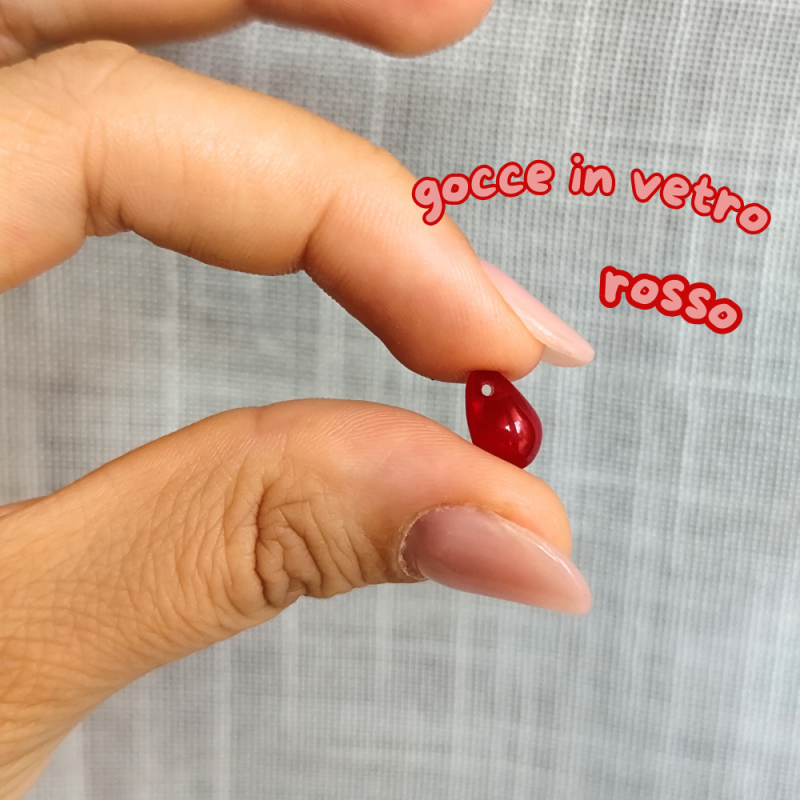 💧 DROPS in vetro red| 5pz Pack
