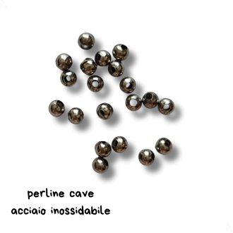 Perline 4mm acciaio inossidabile cave | 20pz Pack