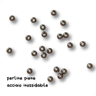 Perline 4mm acciaio inossidabile piene | 20pz Pack