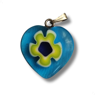 Ciondolo fiore turchese | Cuore stile murano