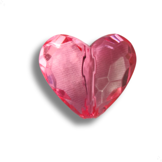 Cuoricioni sfaccettati rosa acceso | 3pz Pack