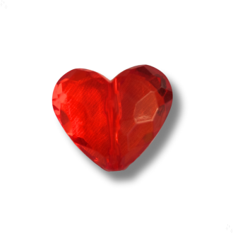 Cuoricioni sfaccettati rosso| 3pz Pack
