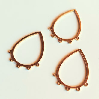 goccia con anellini oro | crochet frames acciaio